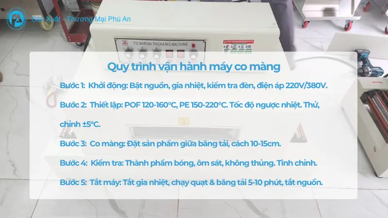 Quy trình vận hành máy co màng